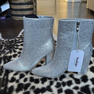 Rhinestone ankle boots